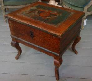 Swedish Painted Side Table / Coffer on Legs